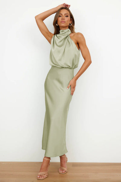 Sophia® | Vestido Maxi de Satén Carlina