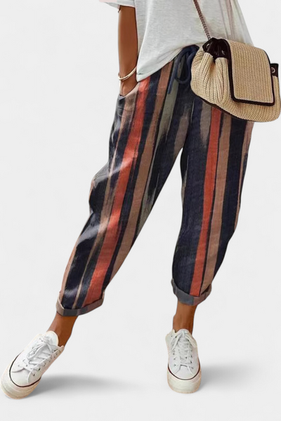 Pantalones de Lino de Corte Suelto y Diseño Clásico Mely