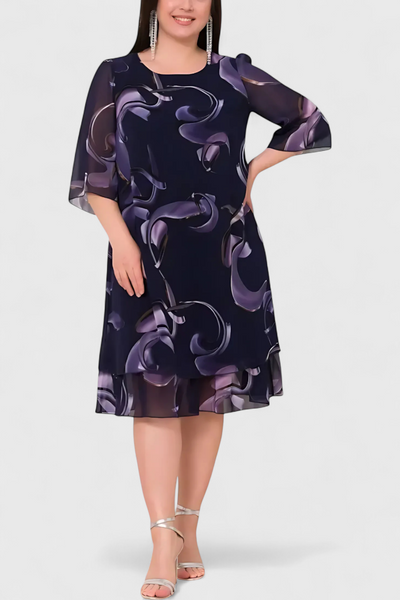 Vestido de Gasa Shirley con Estampado Midnight Swirl y Corte Fluido