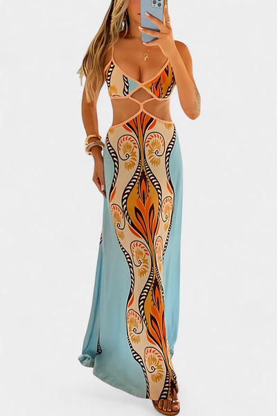 Sytella Vestido Abstracto con Cut-Out y Espalda al Descubierto
