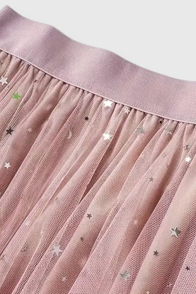 Colette Falda de Lentejuelas con Cintura Alta y Dobladillo Fruncido