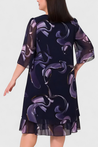 Vestido de Gasa Shirley con Estampado Midnight Swirl y Corte Fluido