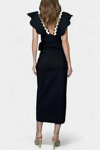 Top Elegante Fabiana con Volantes y Costuras Contrastantes