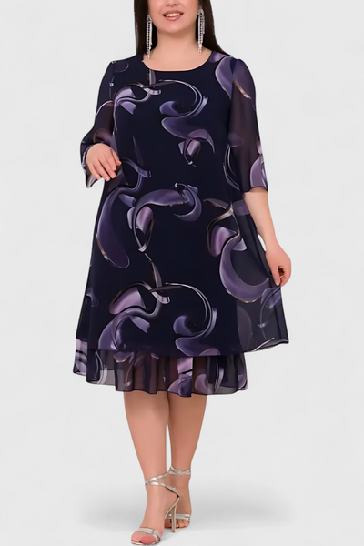 Vestido de Gasa Shirley con Estampado Midnight Swirl y Corte Fluido