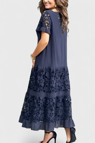 Vestido Midi Marquise con Drapeado Elegante y Atractivo