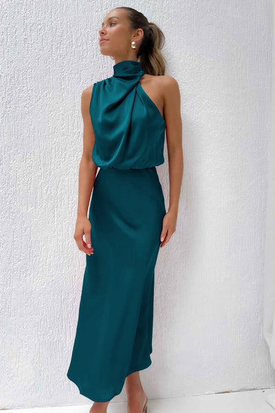 Sophia® | Vestido Maxi de Satén Carlina
