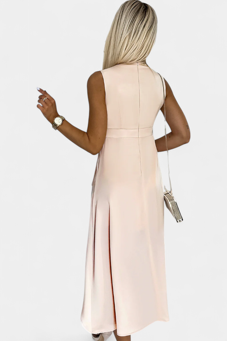 Jivka Vestido Midi Cruzado con Escote en V