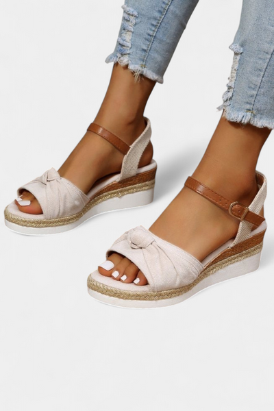 Loura Sandalias Casual de Lona con Plataforma y Cinta