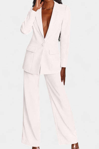 Marnie Conjunto de Blazer Personalizado y Pantalones de Pierna Ancha