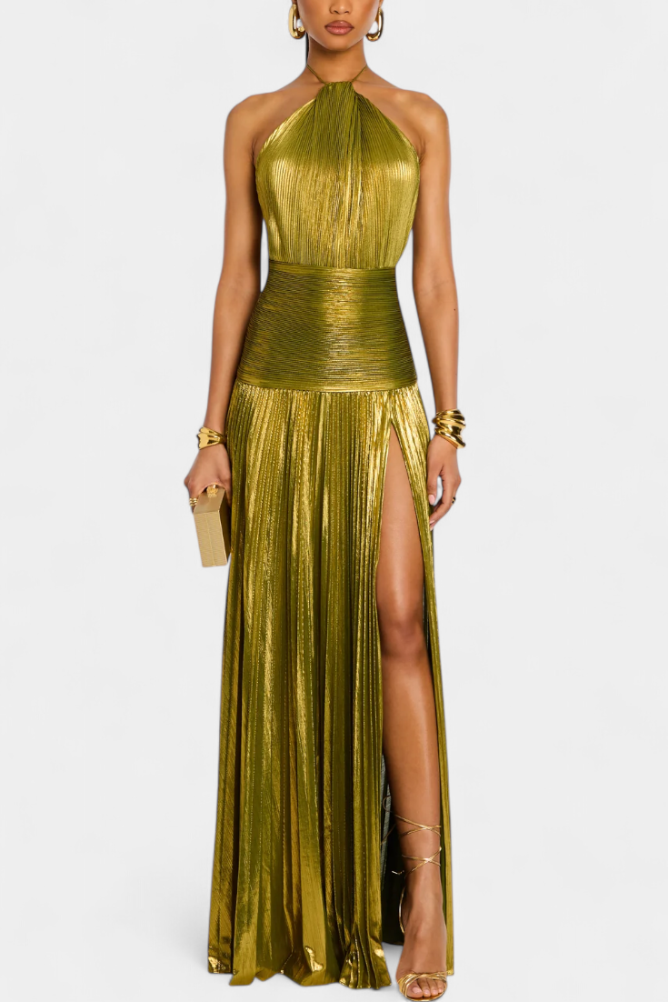 Lorette | Vestido Metálico de Espalda Abierta