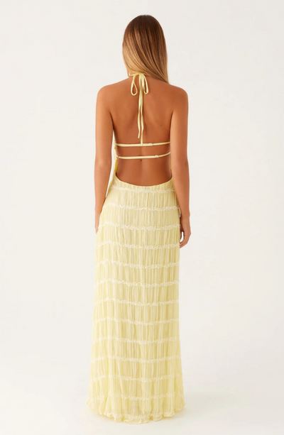Cariselle™ Vestido Maxi Texturizado con Atado en el Cuello