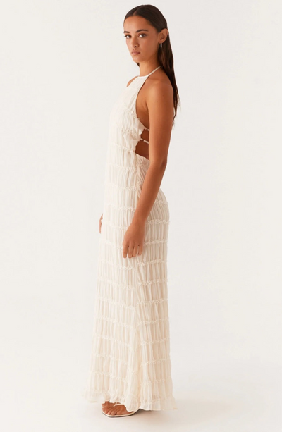 Cariselle™ Vestido Maxi Texturizado con Atado en el Cuello