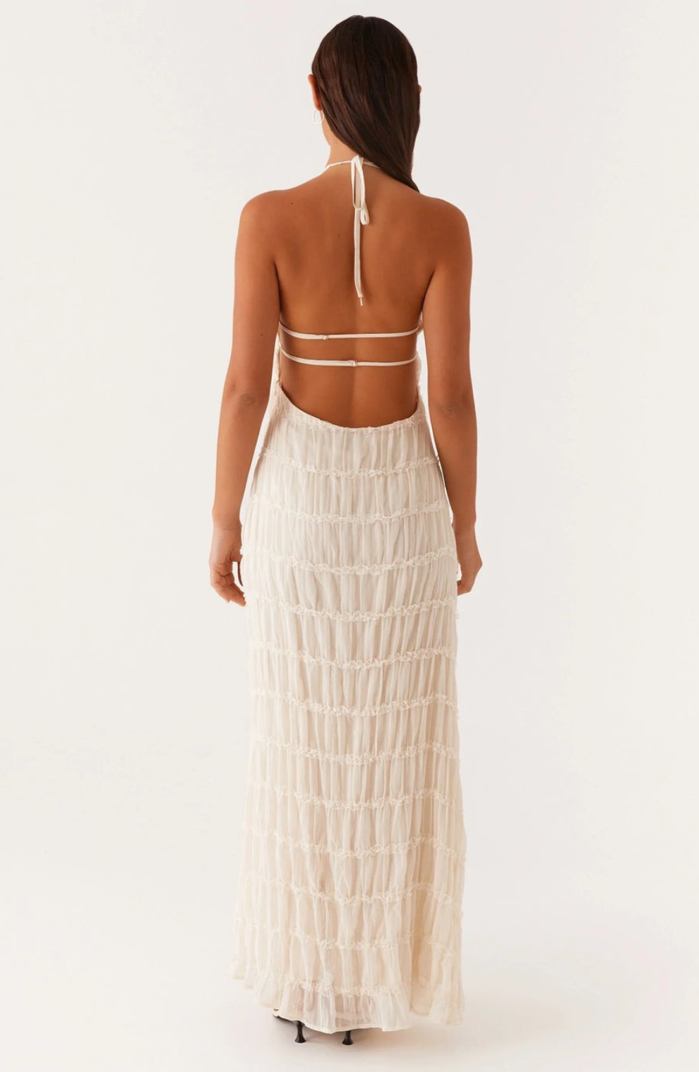 Cariselle™ Vestido Maxi Texturizado con Atado en el Cuello