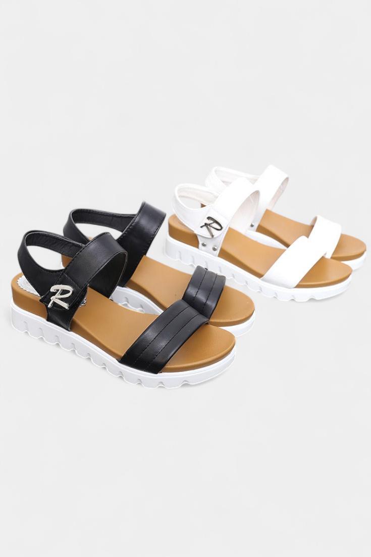Sandalias de Plataforma Casual Clotide con Doble Correa y Hebilla Ajustable