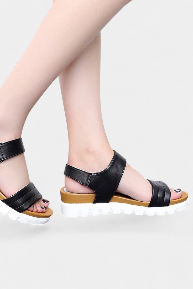 Sandalias de Plataforma Casual Clotide con Doble Correa y Hebilla Ajustable