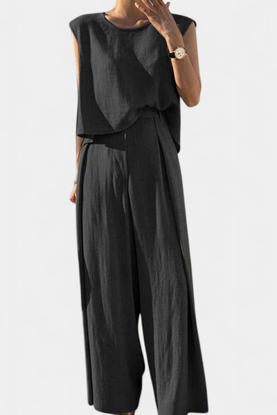 Conjunto de Dos Piezas de Pierna Ancha Lauren