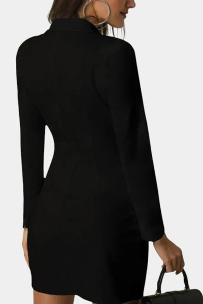 Heidi Blazer Vestido de Doble Botonadura con Diseño Estructurado