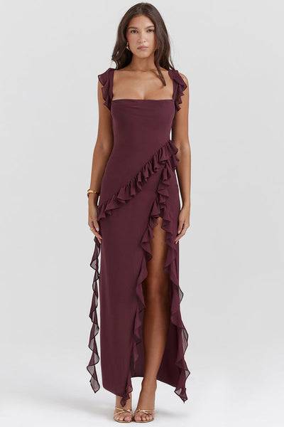 Regina® | Vestido Largo Amira – Ciruela Oscuro