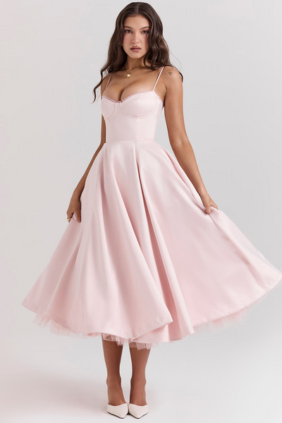 Isabelle® | Luce - vestido midi de tul satinado