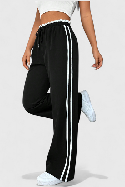 Alanys Pantalones Deportivos de Pierna Ancha con Detalles Laterales