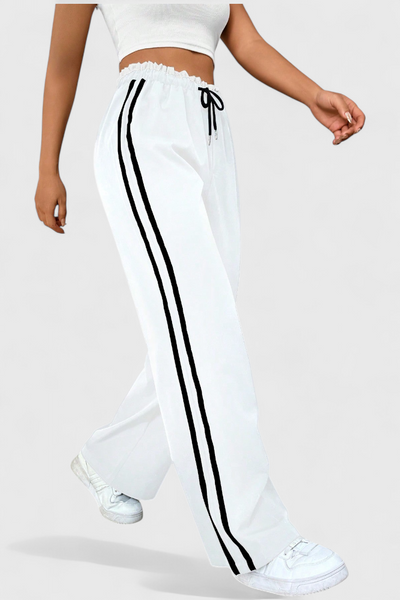 Alanys Pantalones Deportivos de Pierna Ancha con Detalles Laterales