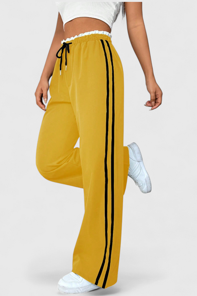 Alanys Pantalones Deportivos de Pierna Ancha con Detalles Laterales