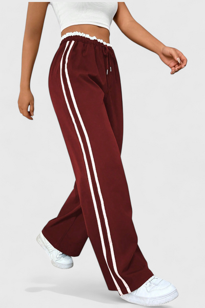 Alanys Pantalones Deportivos de Pierna Ancha con Detalles Laterales