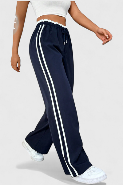 Alanys Pantalones Deportivos de Pierna Ancha con Detalles Laterales