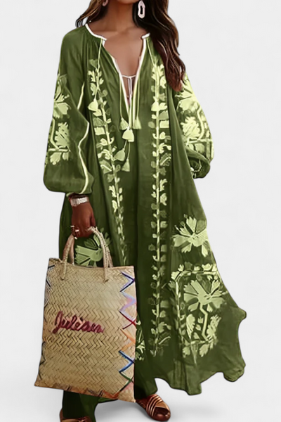 Vestido Bohemio Floral de Manga Larga Alessia