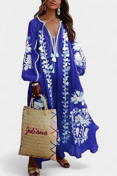 Vestido Bohemio Floral de Manga Larga Alessia