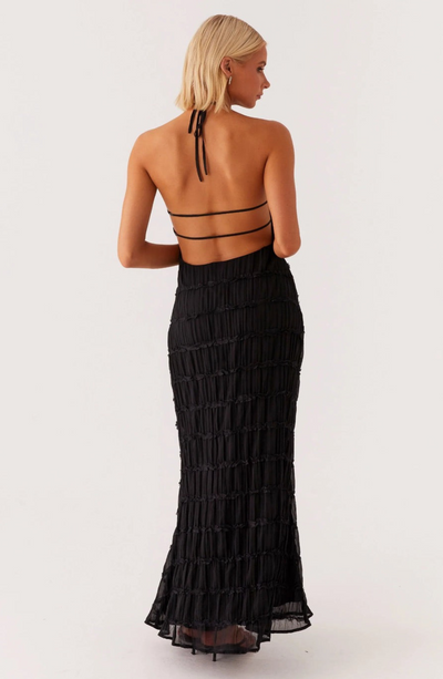 Cariselle™ Vestido Maxi Texturizado con Atado en el Cuello