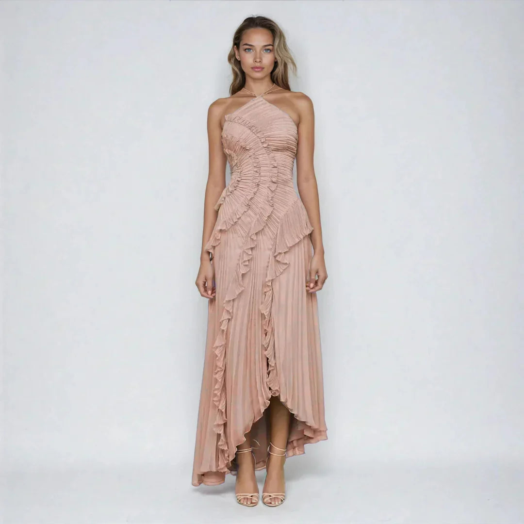 Mireli™ Vestido Maxi Kalina con Halter y Volantes