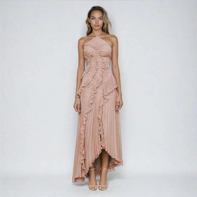 Mireli™ Vestido Maxi Kalina con Halter y Volantes