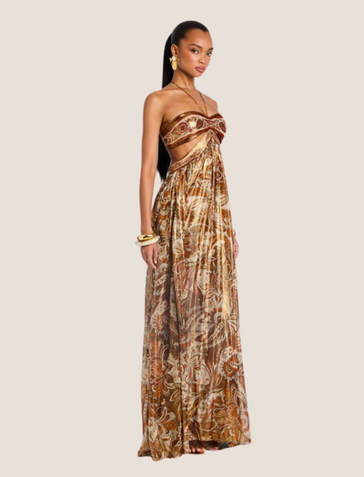 Calissara™ Vestido Maxi con Acento Étnico