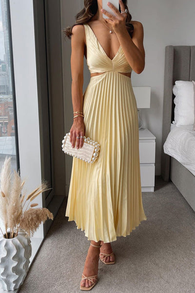 Elsa | Elegante vestido maxi plisado