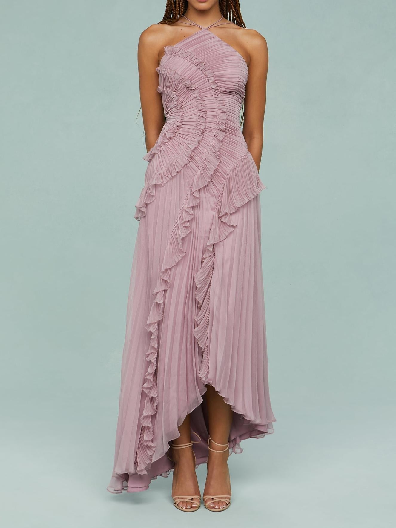 Mireli™ Vestido Maxi Kalina con Halter y Volantes