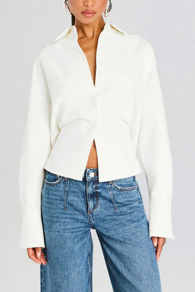 Grace Camisa Draped con Botones