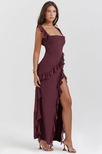 Regina® | Vestido Largo Amira – Ciruela Oscuro