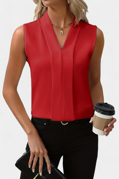 Nele Blusa Sin Mangas con Escote en V y Corte Suelto