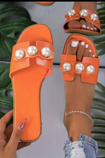 Zapatillas Planas Decoradas con Perlas