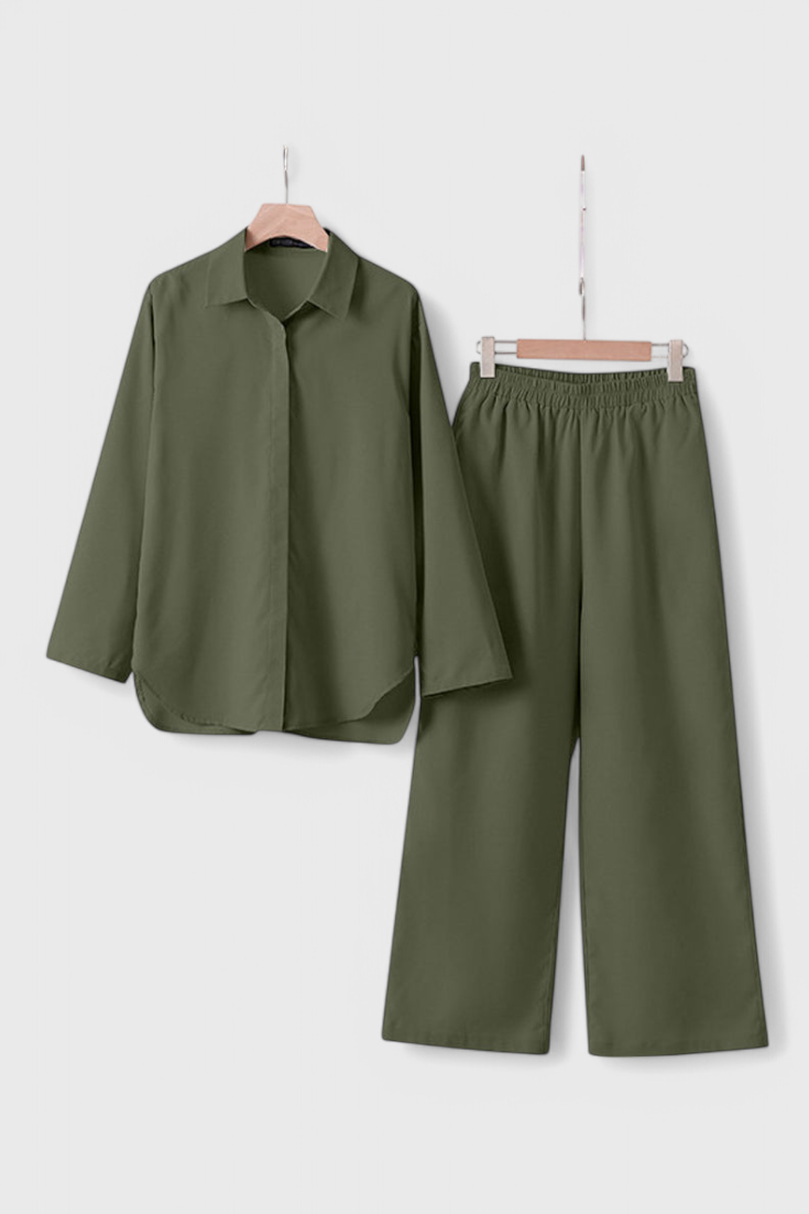 Conjunto Relajado de Dos Piezas en Lino y Algodón Skye