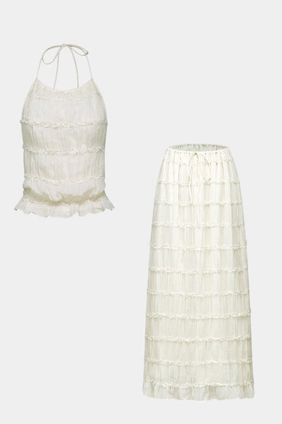 Eugenie Conjunto Coordinado con Top Plisado y Falda