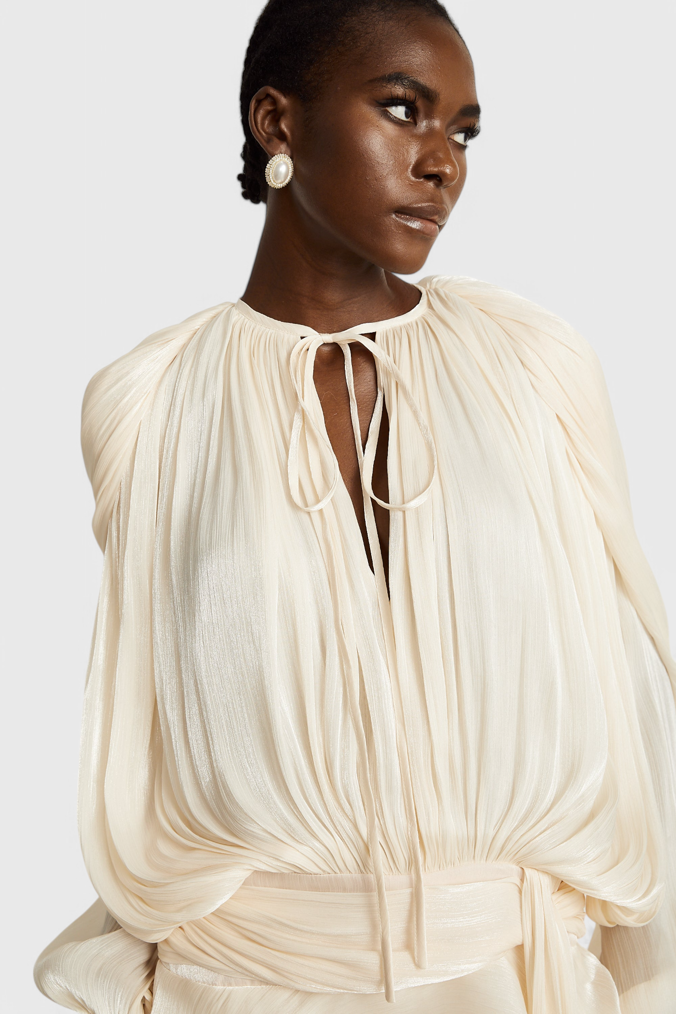 Aurore Mini Dress with Ruffles and Full Pleats