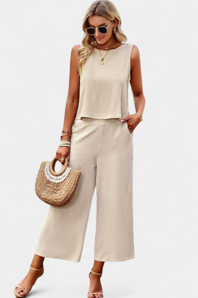 Conjunto Boho Lavinia: Top y Shorts de Lino y Algodón