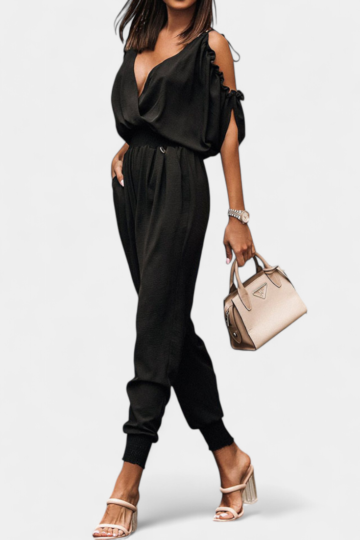 Top Casual Solene de Hombros Descubiertos con Escote en V