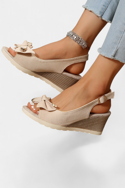 Sandalias de Plataforma Beatriz con Lazo y Correa Ajustable