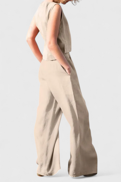 Yvanne Conjunto Vintage Sin Mangas para el Verano