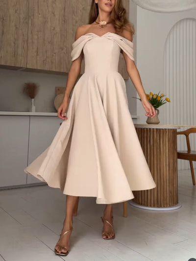 Giulia® | Elegante Vestido Maxi Drapado Off-the-shoulder