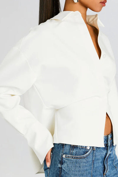 Grace Camisa Draped con Botones