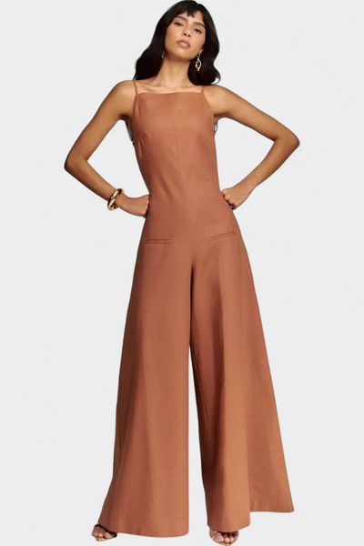Mono Halter Belén de Pierna Ancha con Elegante Caída